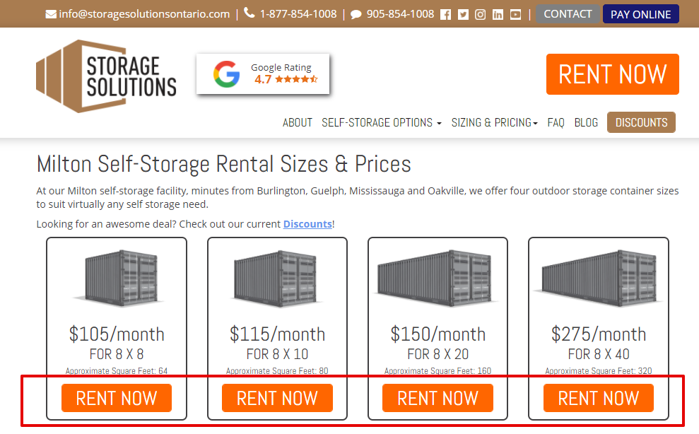 Online SelfStorage Rentals from Storage Solutions Storage Solutions